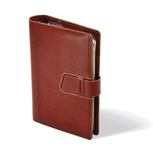 Gyűrűs kalendárium Saturnus bőrhatású műbőr L221 barna