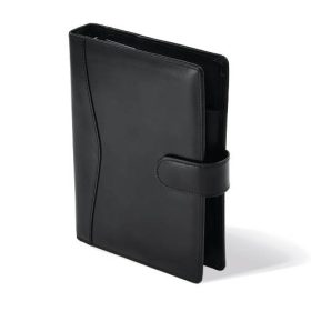   Gyűrűs kalendárium Saturnus L418, újrahasznosított fényes bőr, fekete