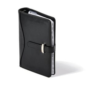   Gyűrűs kalendárium Saturnus fényes bőrhatású műbőr L437 fekete