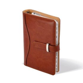   Gyűrűs kalendárium Saturnus fényes bőrhatású műbőr L437 barna