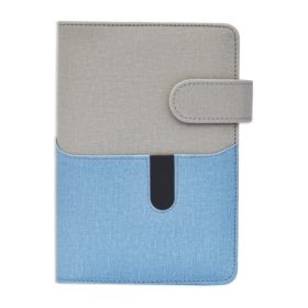   Gyűrűs kalendárium Saturnus, M229, műbőr, rejtett mágnessel, szürke-kék