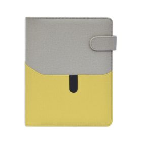   Gyűrűs kalendárium Saturnus, L229, műbőr, rejtett mágnessel, szürke-sárgászöld