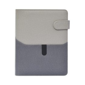   Gyűrűs kalendárium Saturnus, L229, műbőr, rejtett mágnessel, szürke-szürke