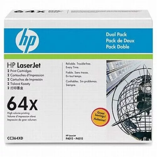 HP lézertoner CC364XD No.64XD fekete 2x24000 old.