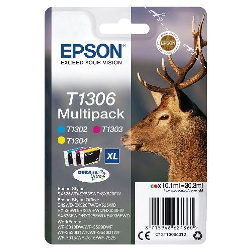 Epson tintapatron T130640 szett (k/b/s), 3 x 10,1 ml