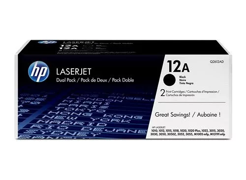 HP lézertoner Q2612AD, fekete, 2 x 2000 old.