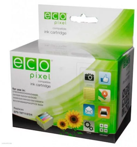 ECOPIXEL tintapatron For Use HP DeskJet D4260 CB336EE No.350XL fekete 850 old.