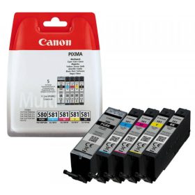  Canon tintapatron PGI-580 + CLI-581 szett (fekete+színes), 1 x 11,2 ml, + 4 x 5,6 ml, 2078C005