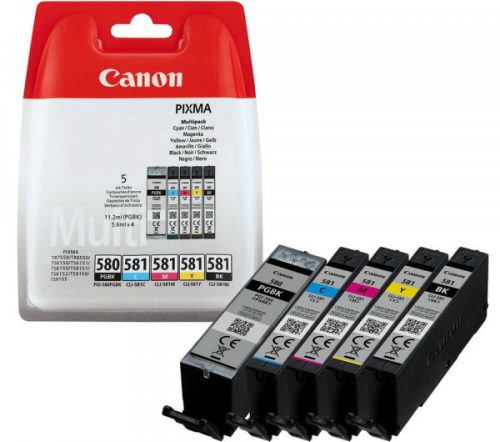 Canon tintapatron PGI-580 + CLI-581 szett (fekete+színes), 1 x 11,2 ml, + 4 x 5,6 ml, 2078C005