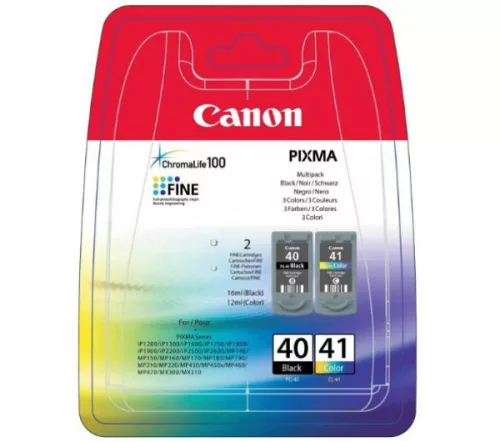 Canon tintapatron PG-40 + CL-41 szett (fekete+színes), 1 x 25 ml + 1 x 19 ml,  0615B043
