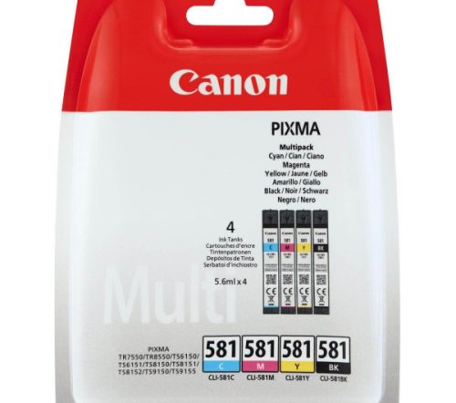 Canon tintapatron CLI-581 szett (f/k/b/s), 4 x 5,6 ml, 2103C004