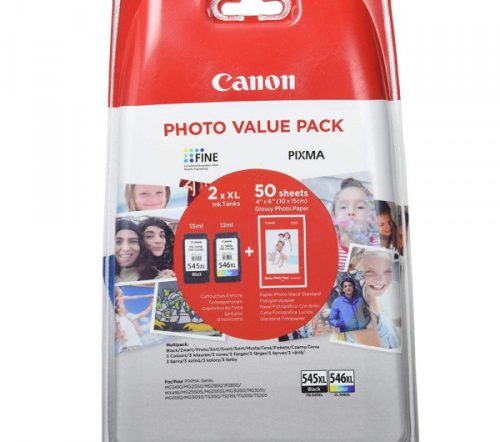 Canon tintapatron PG-545XL + CL-546XL szett (fekete+színes), 8286B006