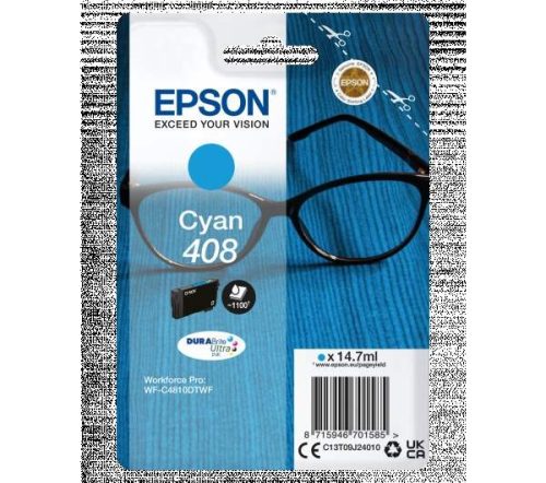 Epson tintapatron T09J2 No.408, kék, 14,7 ml, 1100 old.