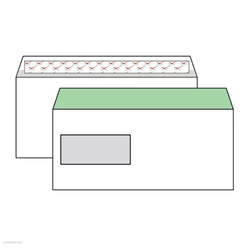 Boríték LA4, szilikonos bal ablakos 45x90mm bélésnyomott