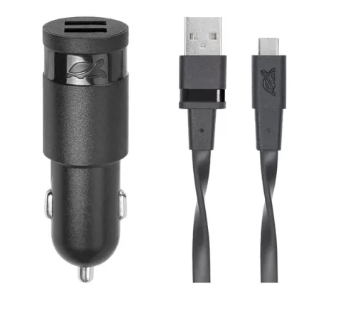 Autós töltő 2 x USB 3,4A USB-C kábellel RIVACASE "PS4223