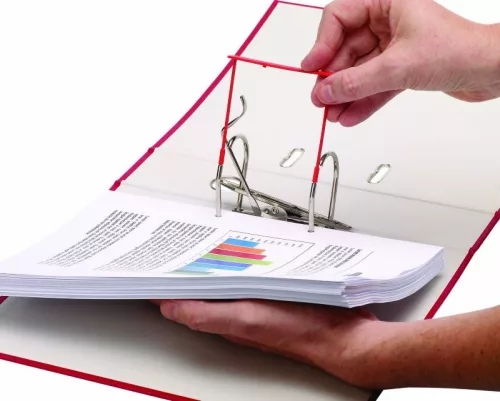 Iratkötegelő Bankers Box, Fellowes, műanyag, piros, 85 mm