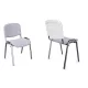 Tárgyalószék ISO-BIANCO 4L-CR C12 GB világos szürke szövet, fehér háttámlával