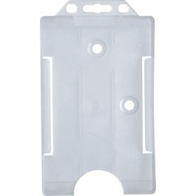   Kártyatartó tok álló, műanyag, nyitott, ID2001f, átlátszó