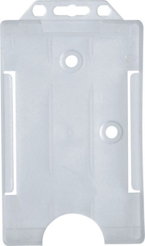Kártyatartó tok álló, műanyag, nyitott, ID2001f, átlátszó