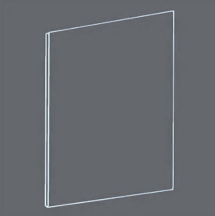 Laptartó A/4 fali plexi álló, 3 old. nyitott 2mm vastag ragasztható  4080X