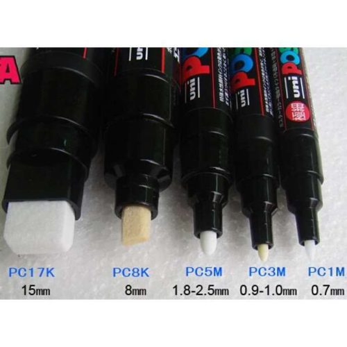 Dekormarker, Uni Posca PC-5M, 1,8-2,5 mm, kúpos hegy, fekete