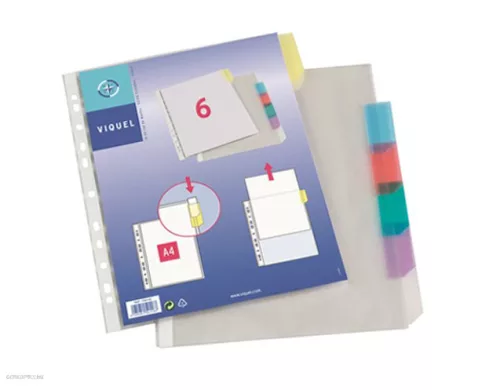 Genotherm A/4 lefűzhető jelölőfüles 6 részes Viquel víztiszta IV154116