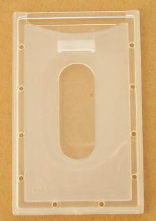 Kártyatartó tok álló, kemény, nyitott, ID2009, átlátszó