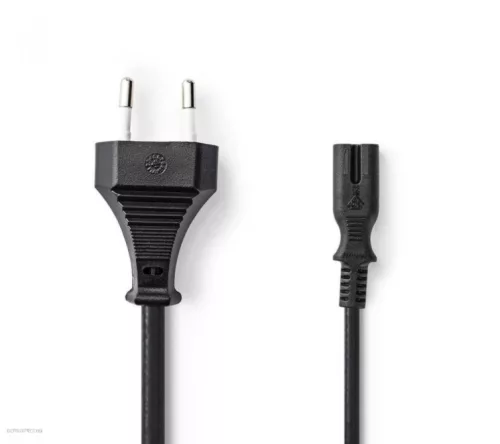 Tápkábel Nedis Európai/piskóta dugó - IEC-320-C7 0,5m fekete