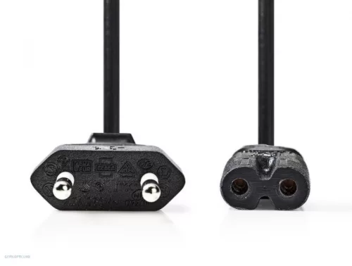 Tápkábel Nedis Európai/piskóta dugó - IEC-320-C7 0,5m fekete