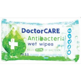   Törlőkendő nedves DoctorCare 15 db antibakteriális PH 5.5 alkoholmentes