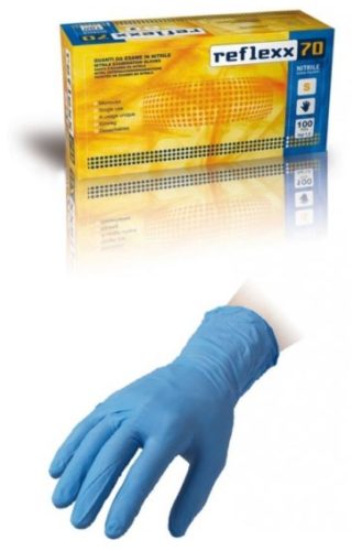Kesztyű nitril nem púderos kék M 100 db-os
