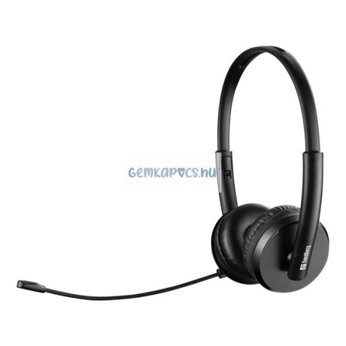 Fejhallgató Sandberg - USB Office Headset Saver (mikrofon; USB; hangerő szabályzó; 1,5m kábel; fekete)
