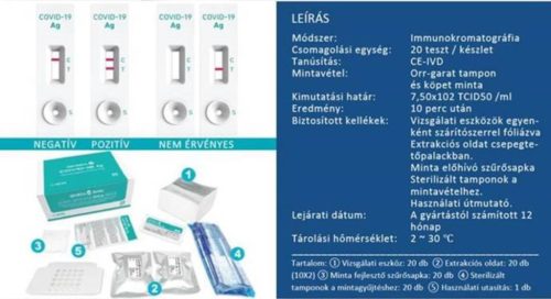COVID-19 Gyorsteszt készlet GENEDIA  antigén 20db-os