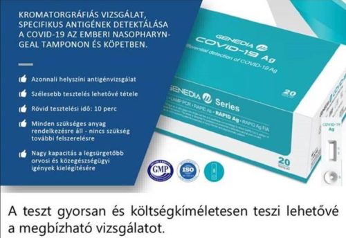 COVID-19 Gyorsteszt készlet GENEDIA  antigén 20db-os