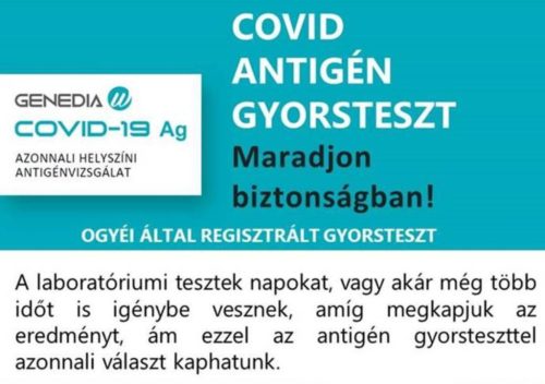 COVID-19 Gyorsteszt készlet GENEDIA  antigén 20db-os