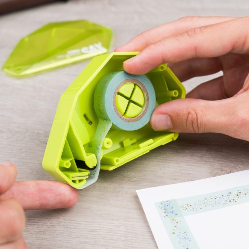 Ragasztószalag adagoló Sax 728 TR, egykezes, világoszöld