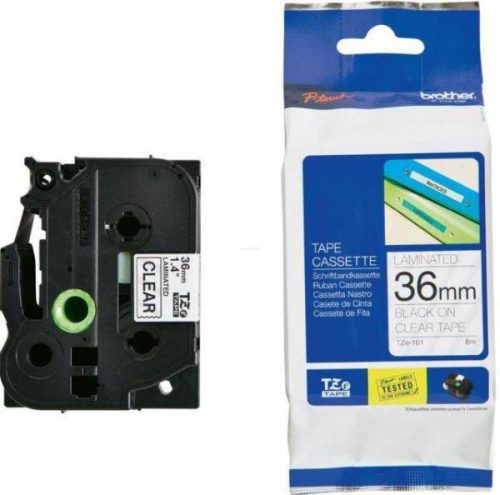 Brother TZE-161 átlátszó alapon fekete eredeti feliratozó szalag