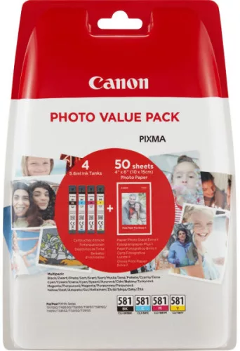 Canon CLI-581 színes eredeti tintapatron multipack + fotópapír