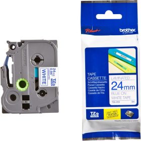   Brother TZe-253 fehér alapon világoskék eredeti feliratozó szalag