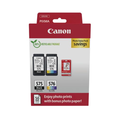 Canon PG-575/CL-576 eredeti tintapatron multipack + fotópapír
