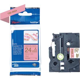   Brother TZE-RE54 rózsaszín alapon arany eredeti feliratozó szalag (24mm x 4m)