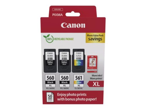 Canon PG-560XL X2 + CL-561XL eredeti tintapatron multipack + fotópapír