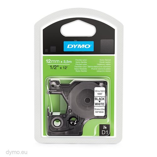 Dymo D1 16957 fehér alapon fekete eredeti feliratozó szalag (S0718040)