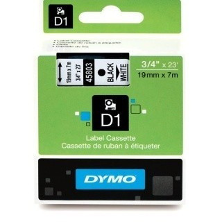 Dymo D1 45803 fehér alapon fekete eredeti feliratozó szalag (S0720830)