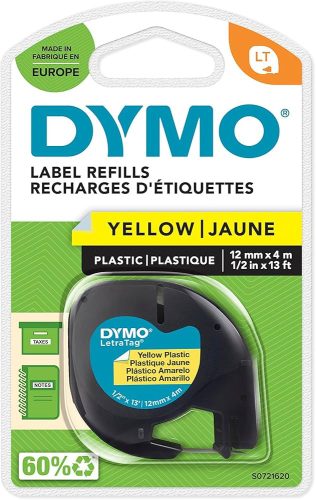 Dymo S0721620 sárga alapon fekete eredeti feliratozó szalag (S0721620)