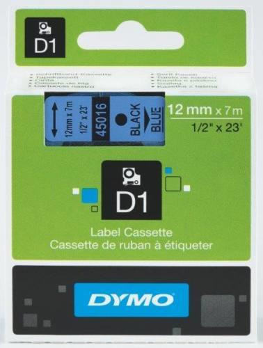 Dymo 45016 kék alapon fekete eredeti feliratozó szalag (S0720560)