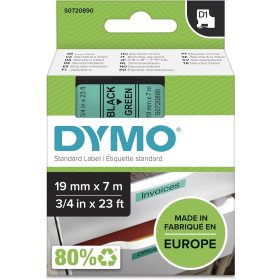   Dymo 45809 zöld alapon fekete eredeti feliratozó szalag (S0720890)