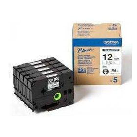   Brother HGE-131 átlátszó alapon fekete eredeti feliratozó szalag 5 db