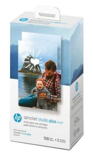 HP Sprocket Studio PLUS eredeti tintapatron + fotópapír (4x6", 108 lap, HPIS4X6C108)