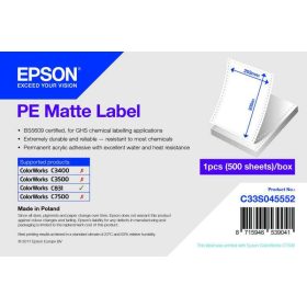   Epson S045552 fehér matt eredeti címketekercs (500 címke, 203x305mm)